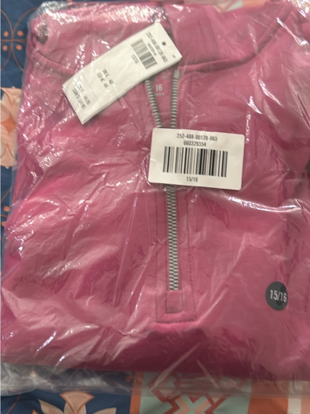 abercrombie kids Bright Pink Quilted Pullover with Front Zip